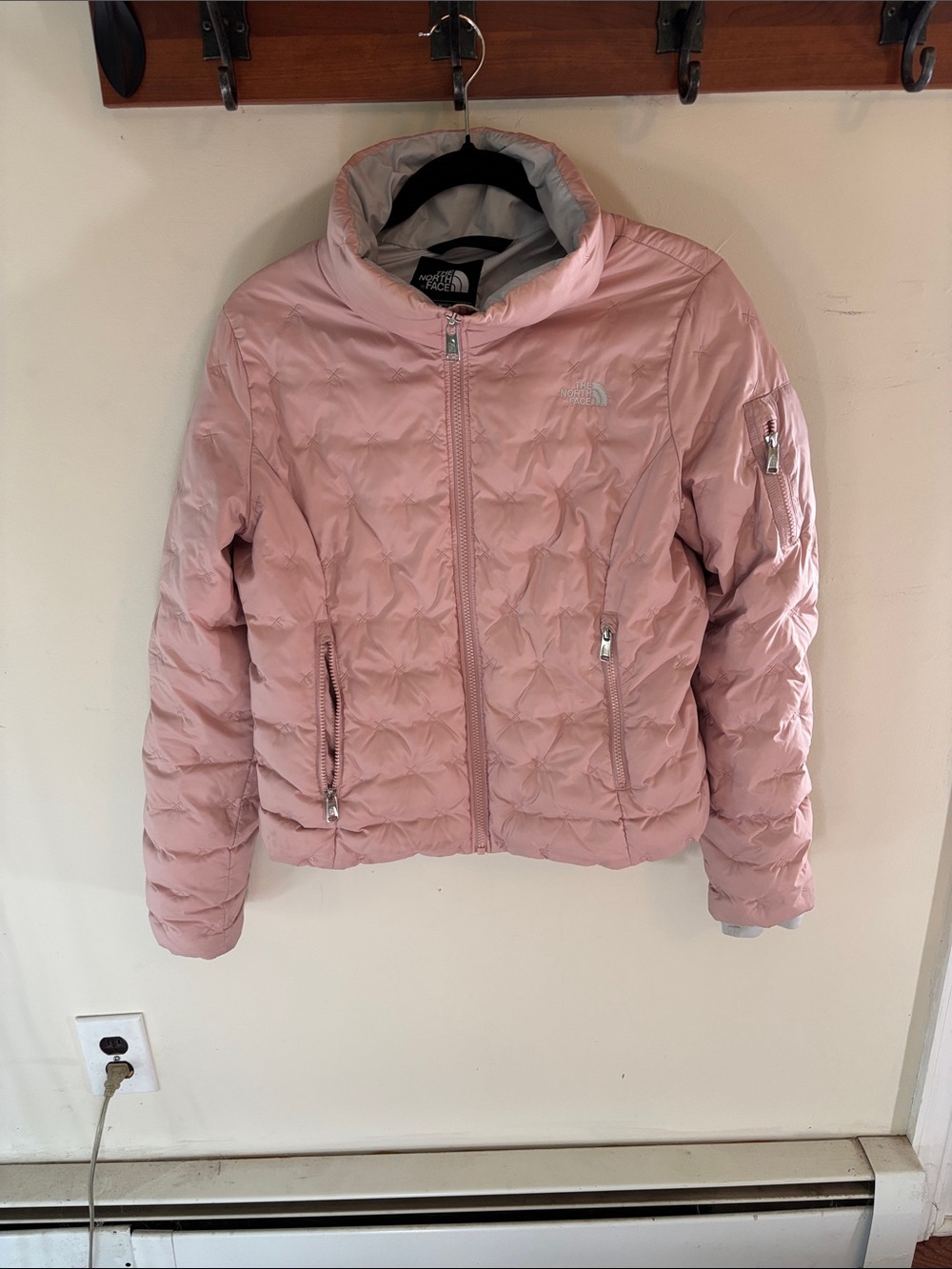 The North Face Women's Light Pink Quilted Puffer Jacket